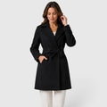 Monvaline | Women’s Slim Fit Belted Lapel Jacket for Elegant Everyday Wear