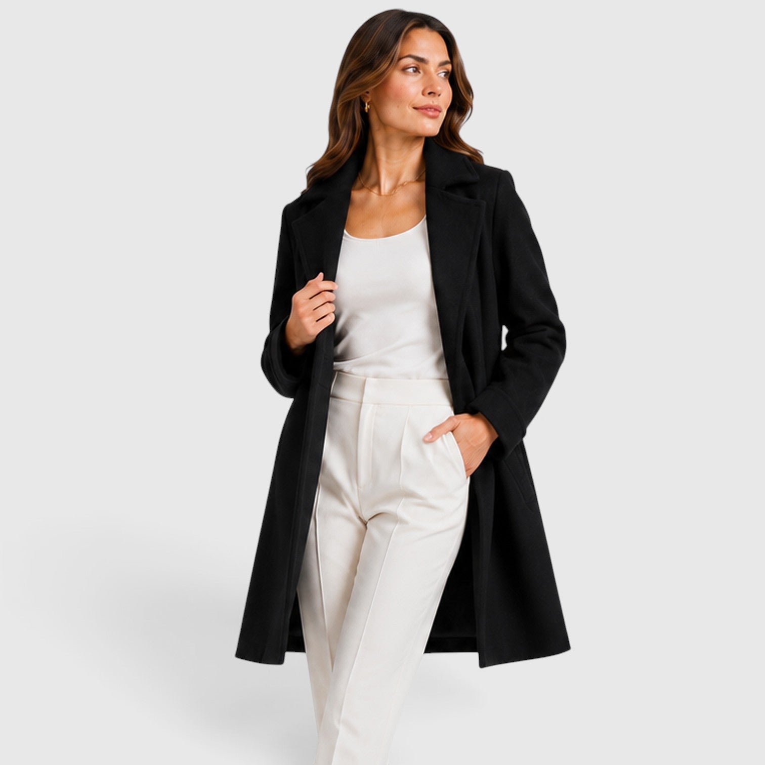 Monvaline | Women’s Slim Fit Belted Lapel Jacket for Elegant Everyday Wear