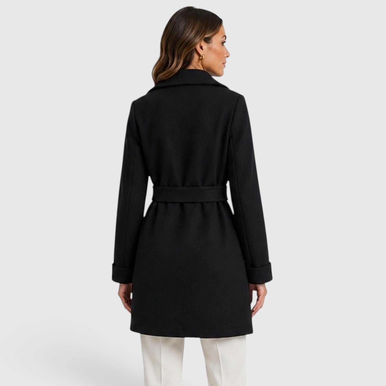 Monvaline | Women’s Slim Fit Belted Lapel Jacket for Elegant Everyday Wear