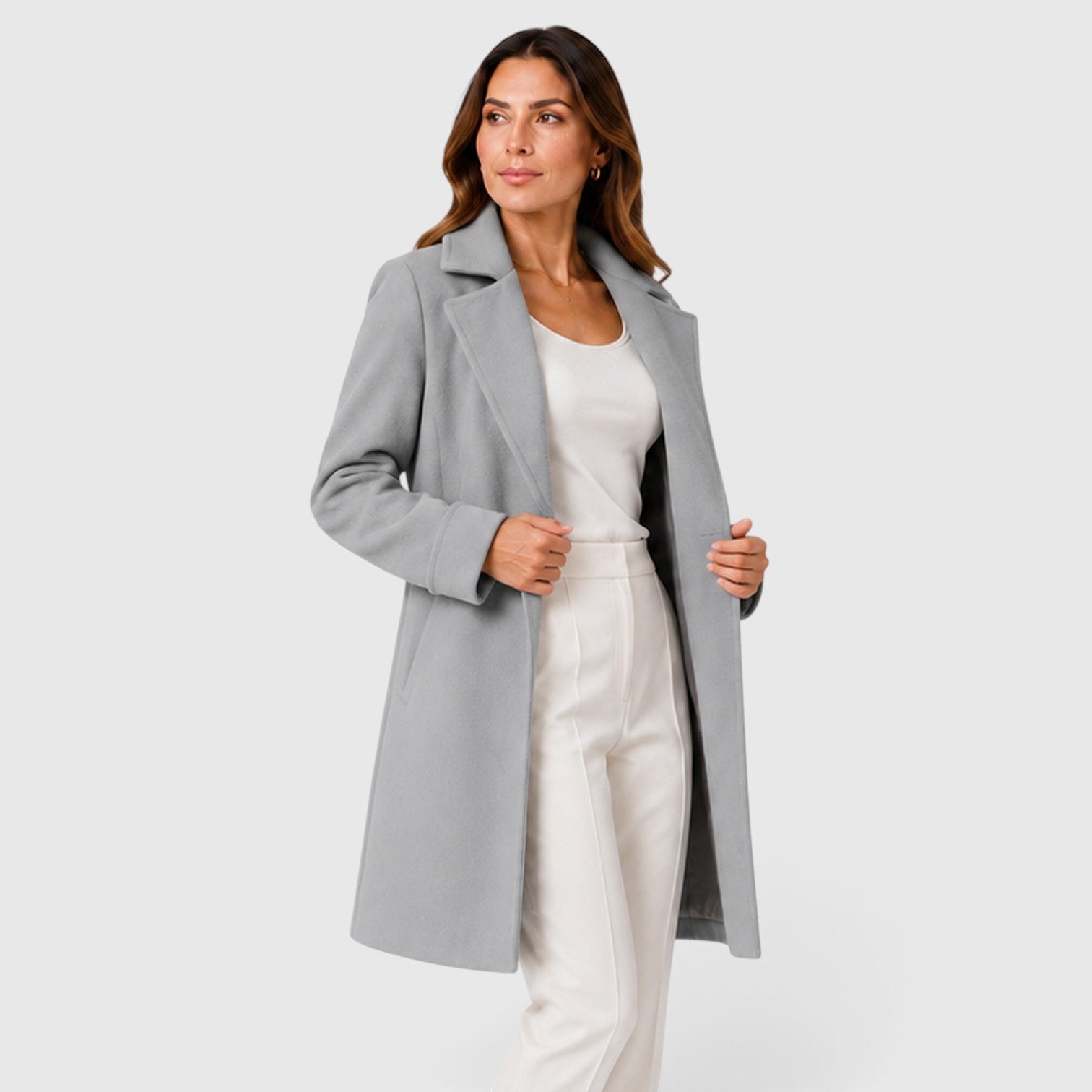 Monvaline | Women’s Slim Fit Belted Lapel Jacket for Elegant Everyday Wear