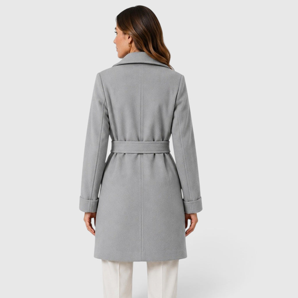 Monvaline | Women’s Slim Fit Belted Lapel Jacket for Elegant Everyday Wear