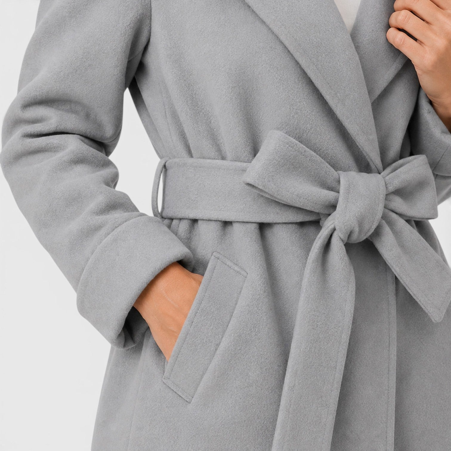Monvaline | Women’s Slim Fit Belted Lapel Jacket for Elegant Everyday Wear