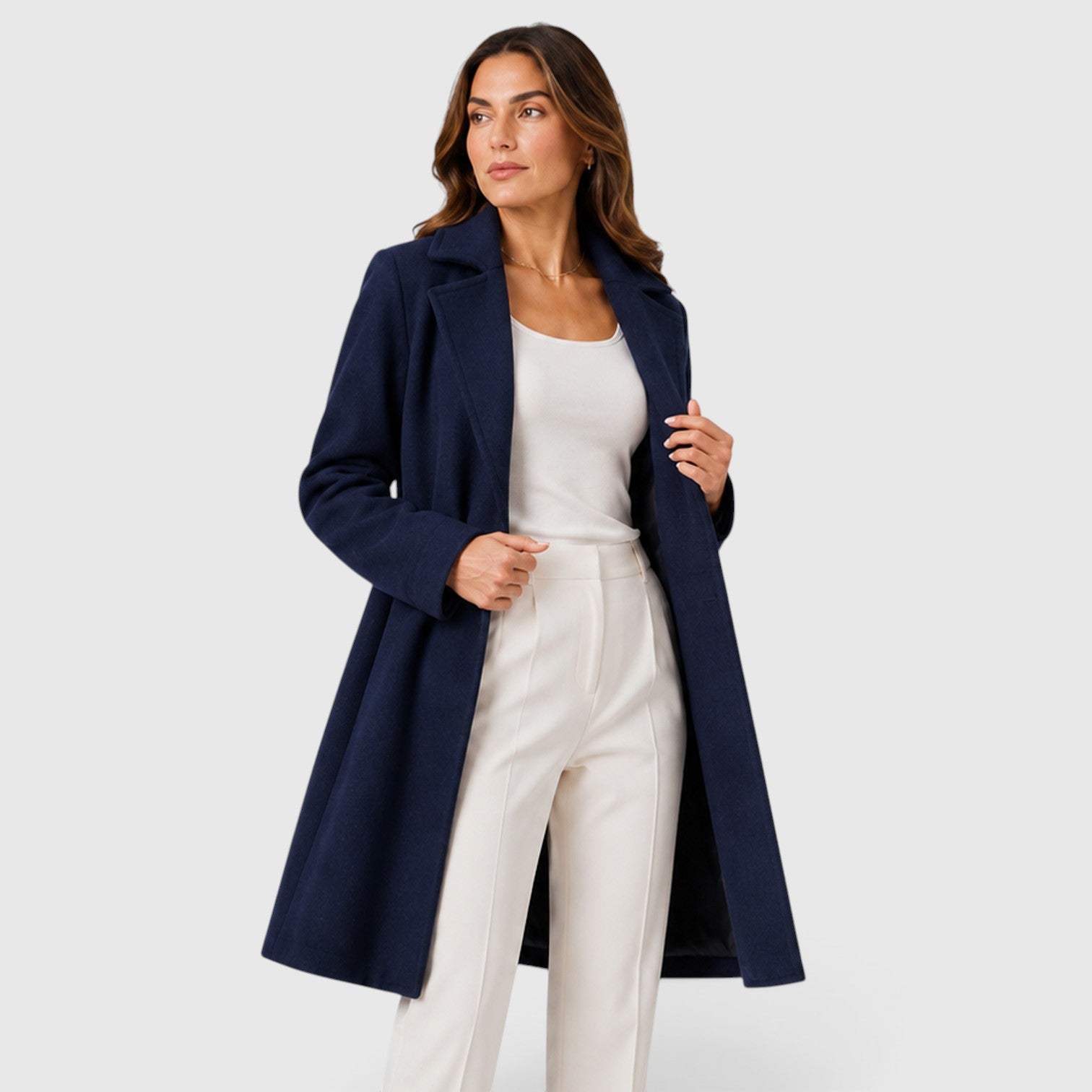 Monvaline | Women’s Slim Fit Belted Lapel Jacket for Elegant Everyday Wear