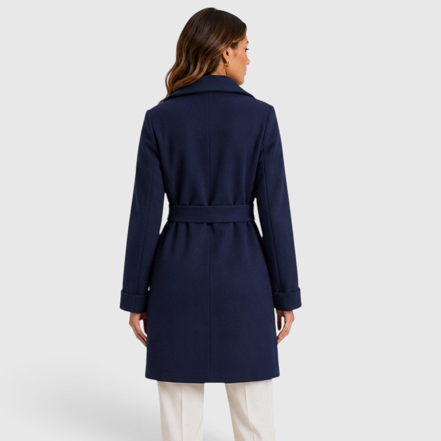 Monvaline | Women’s Slim Fit Belted Lapel Jacket for Elegant Everyday Wear