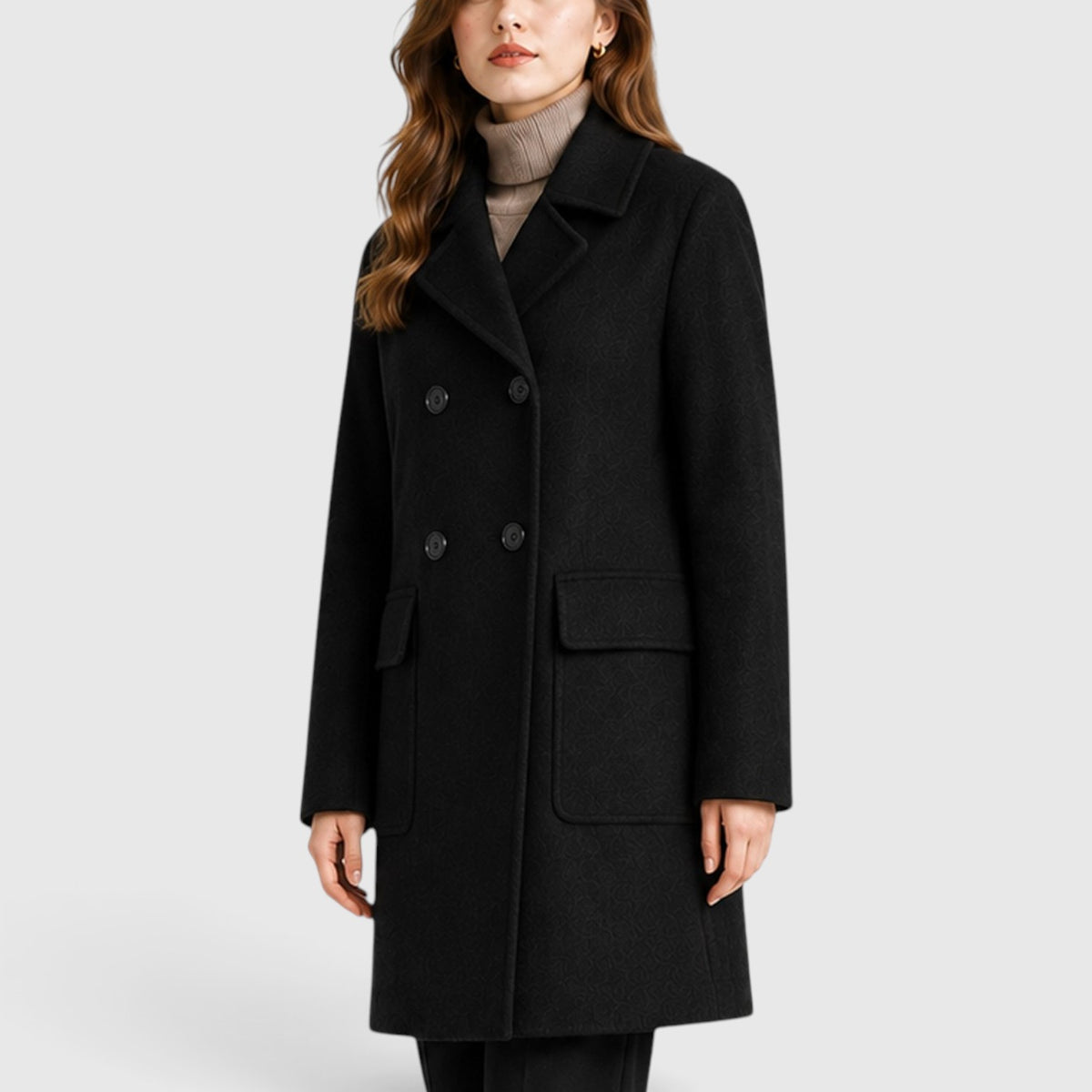 Monvaline | Women’s Slim Fit Mid-Length Coat for Casual and Dressy Wear