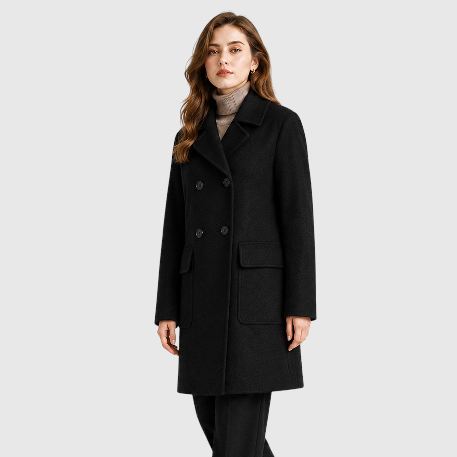 Monvaline | Women’s Slim Fit Mid-Length Coat for Casual and Dressy Wear