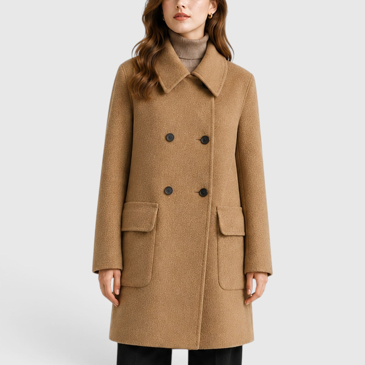 Monvaline | Women’s Slim Fit Mid-Length Coat for Casual and Dressy Wear