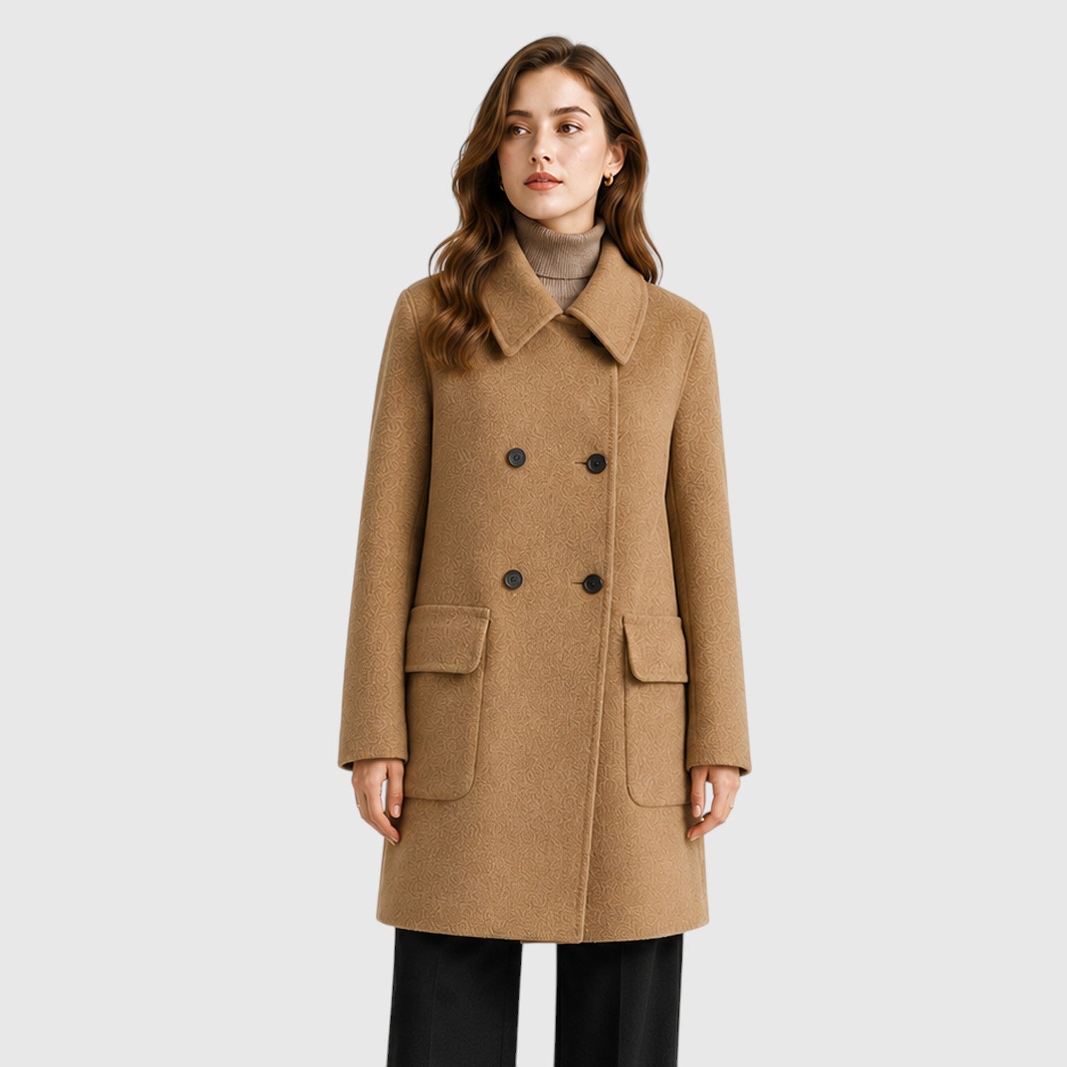 Monvaline | Women’s Slim Fit Mid-Length Coat for Casual and Dressy Wear