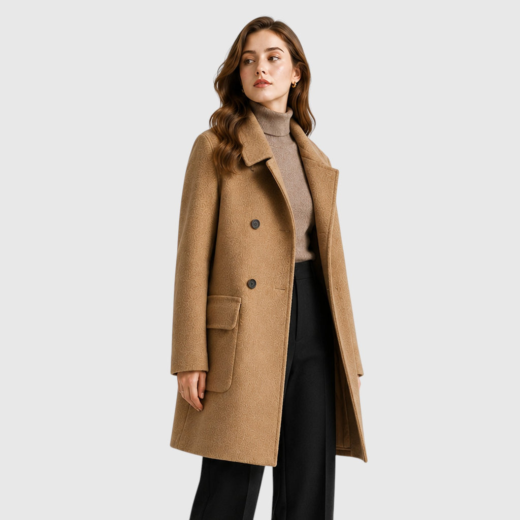Monvaline | Women’s Slim Fit Mid-Length Coat for Casual and Dressy Wear