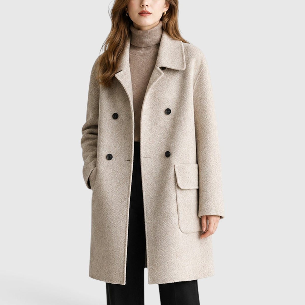 Monvaline | Women’s Slim Fit Mid-Length Coat for Casual and Dressy Wear