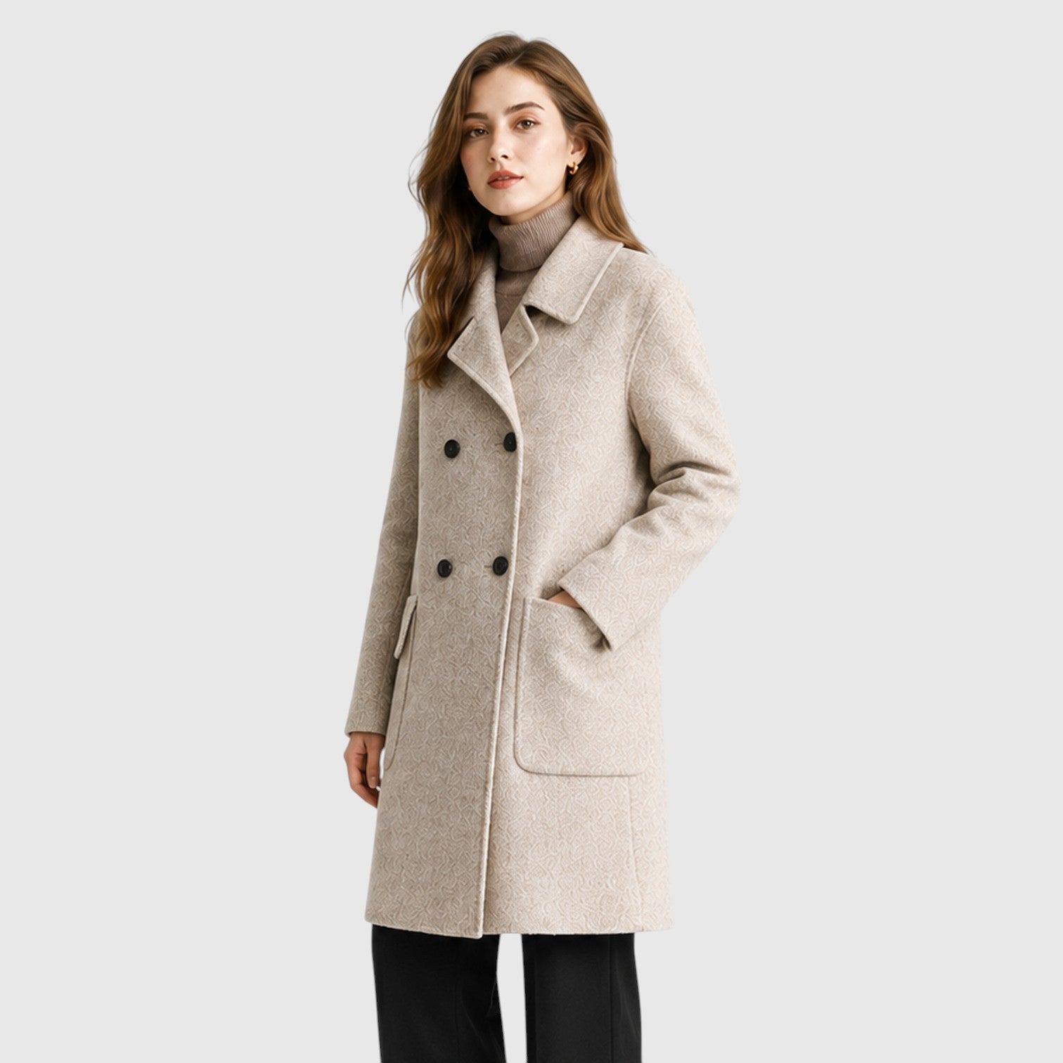 Monvaline | Women’s Slim Fit Mid-Length Coat for Casual and Dressy Wear