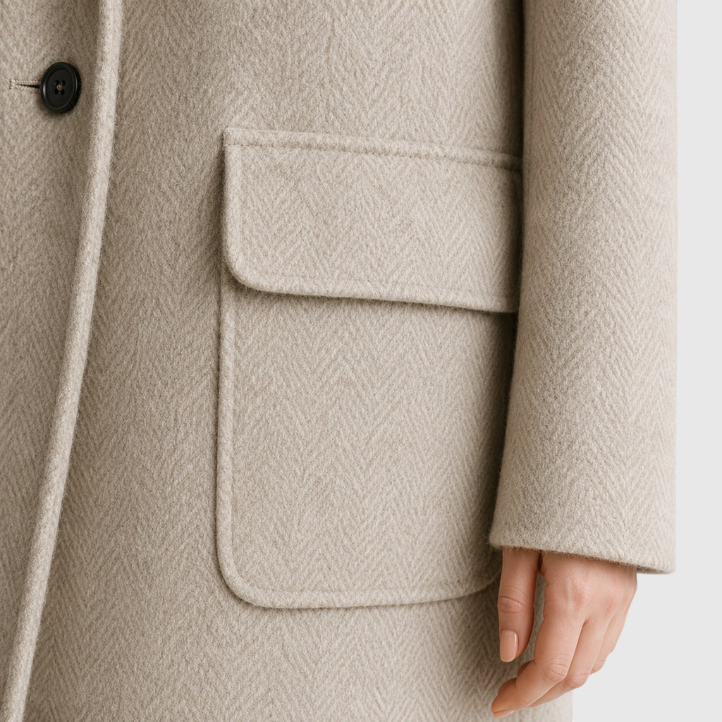 Monvaline | Women’s Slim Fit Mid-Length Coat for Casual and Dressy Wear