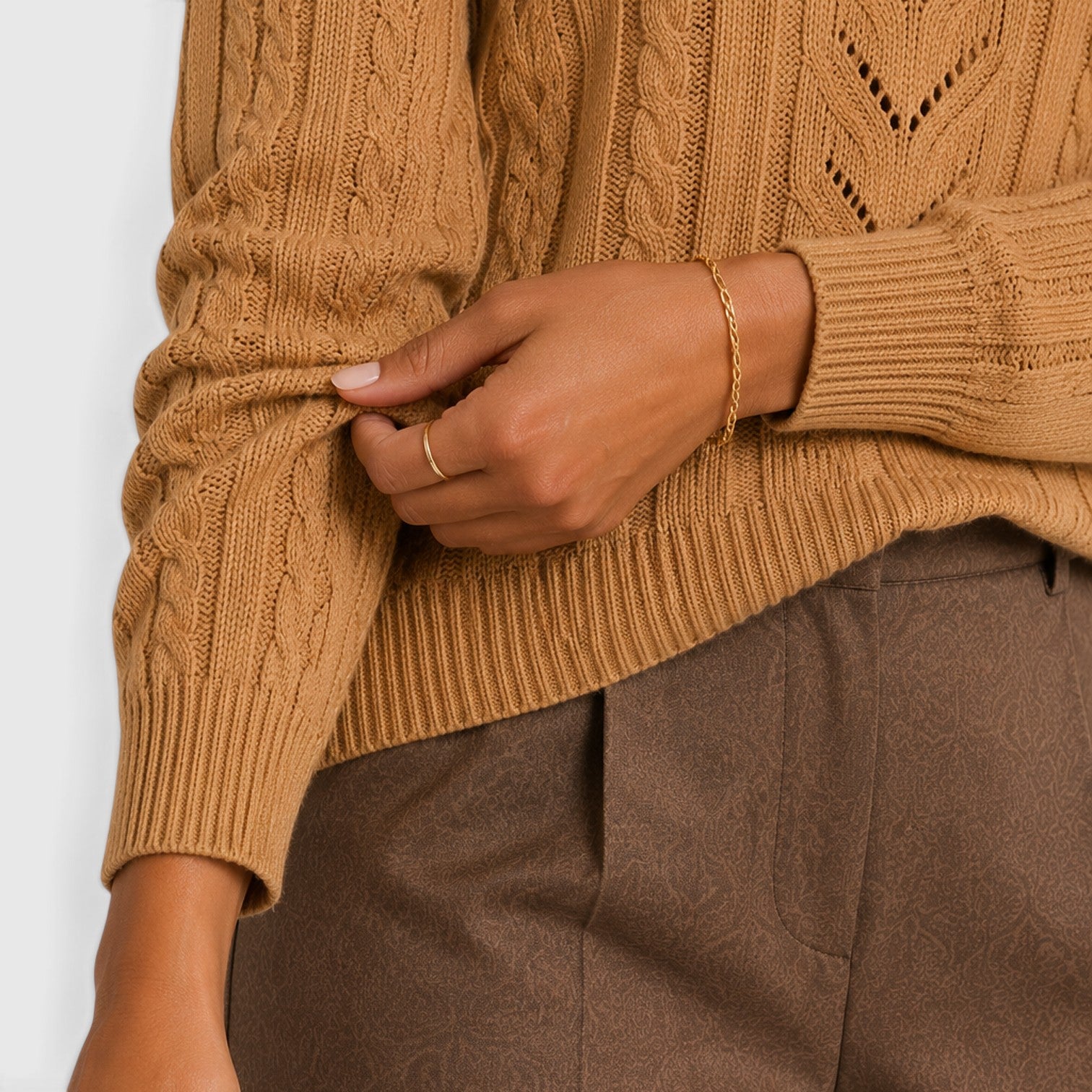 Monvaline | Women’s Soft Warm Cable Knit Crew Neck Sweater