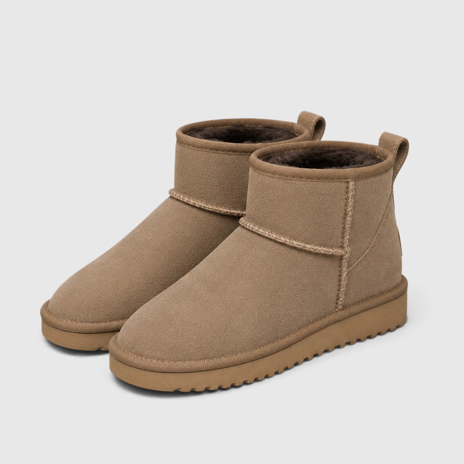 Monvaline | Women’s Suede Ankle Boots – Shearling Lined Slip-On