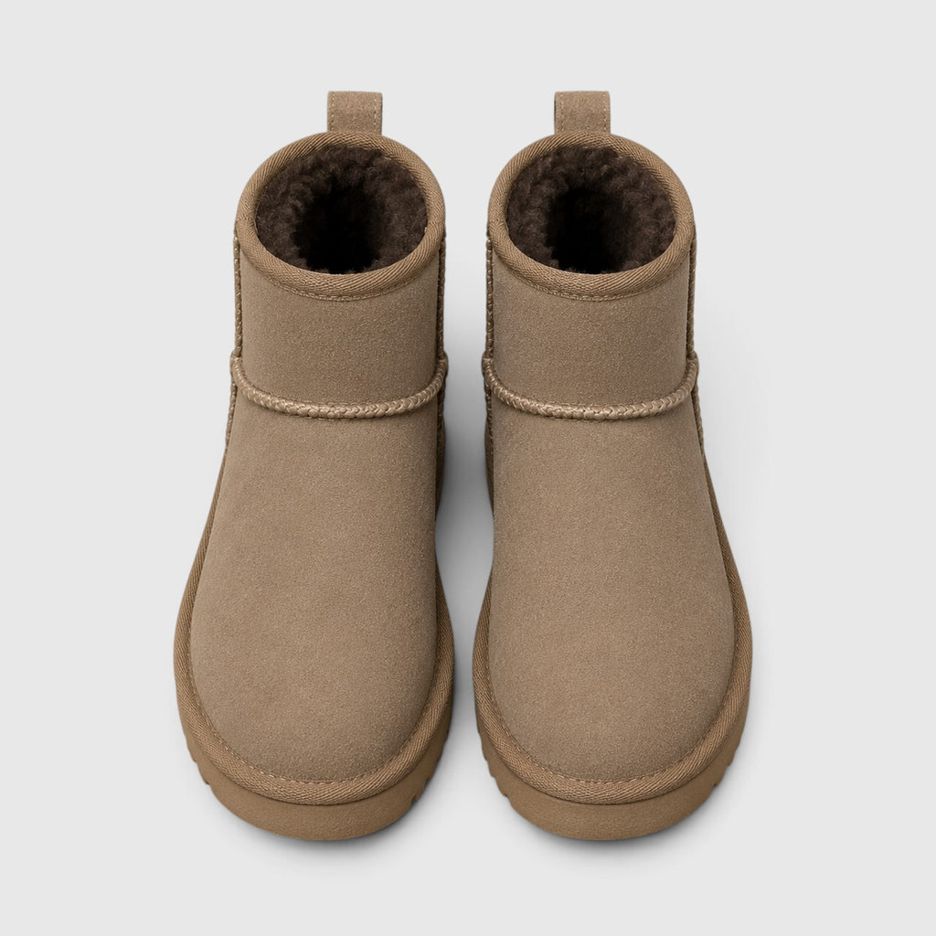 Monvaline | Women’s Suede Ankle Boots – Shearling Lined Slip-On