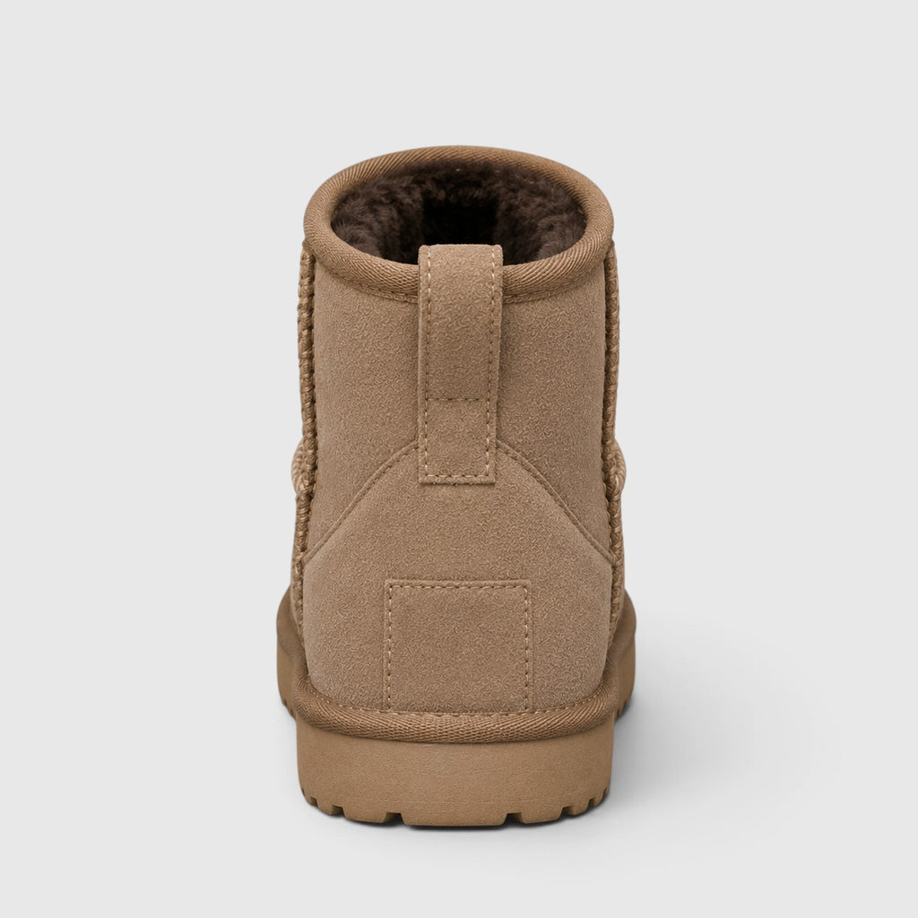 Monvaline | Women’s Suede Ankle Boots – Shearling Lined Slip-On