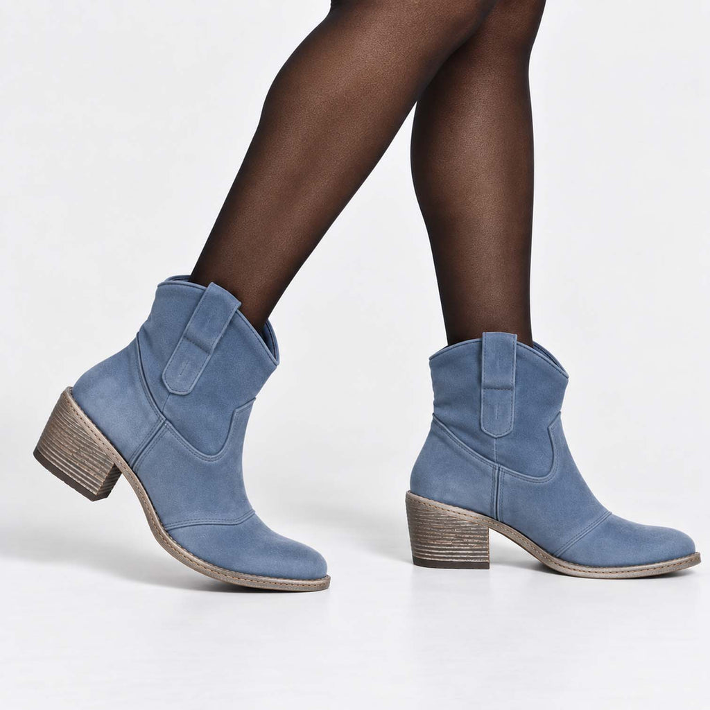 Monvaline | Women’s Suede Cowboy Boots – Classic Western Style