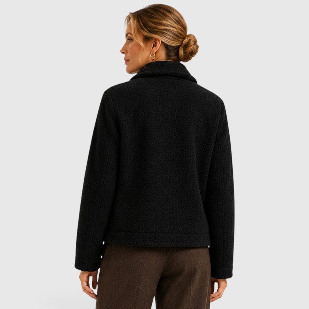 Monvaline | Women’s Textured Knit Blazer Jacket – Button-Up with Pockets