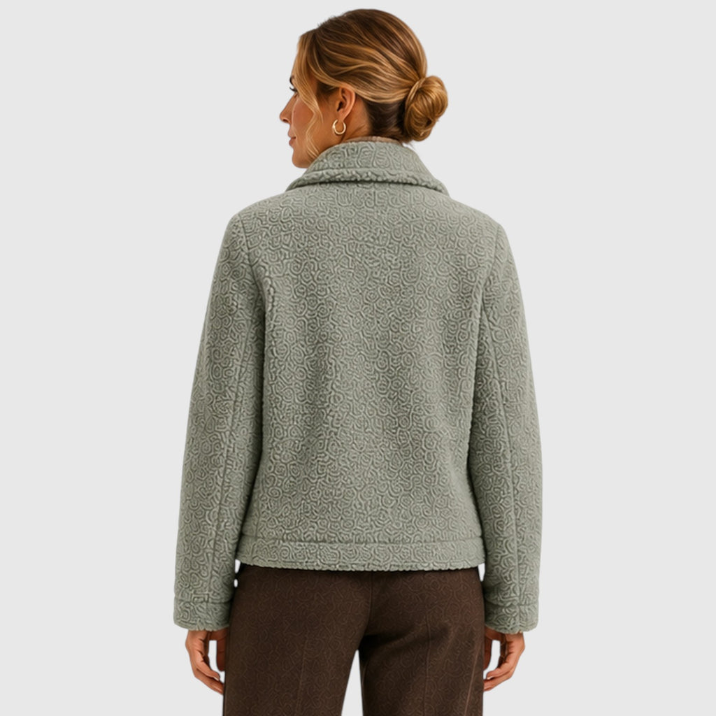Monvaline | Women’s Textured Knit Blazer Jacket – Button-Up with Pockets
