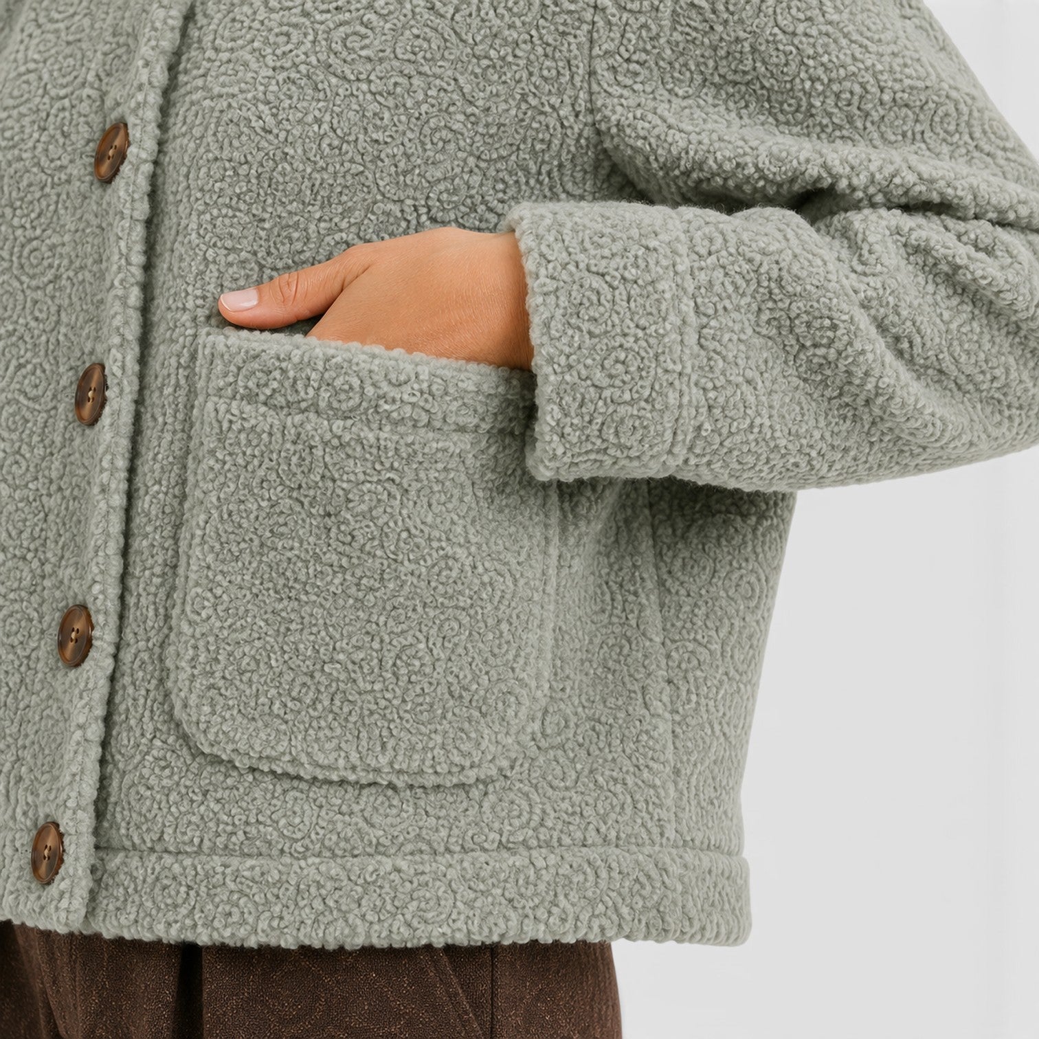 Monvaline | Women’s Textured Knit Blazer Jacket – Button-Up with Pockets