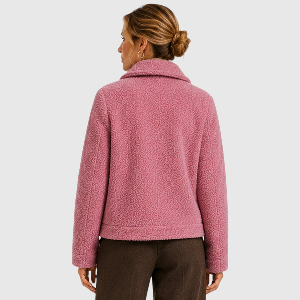 Monvaline | Women’s Textured Knit Blazer Jacket – Button-Up with Pockets