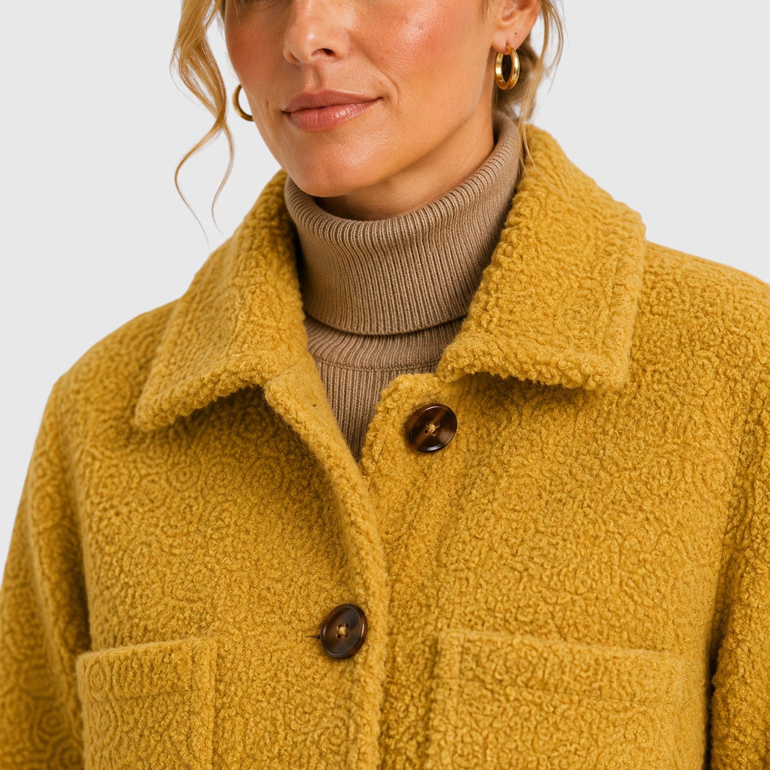Monvaline | Women’s Textured Knit Blazer Jacket – Button-Up with Pockets
