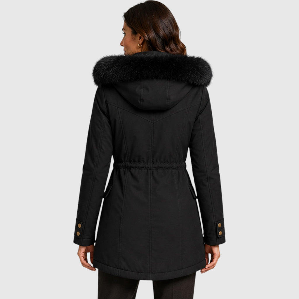 Monvaline | Women’s Warm Hooded Jacket with Zip Front and Pockets