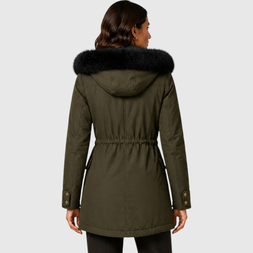 Monvaline | Women’s Warm Hooded Jacket with Zip Front and Pockets