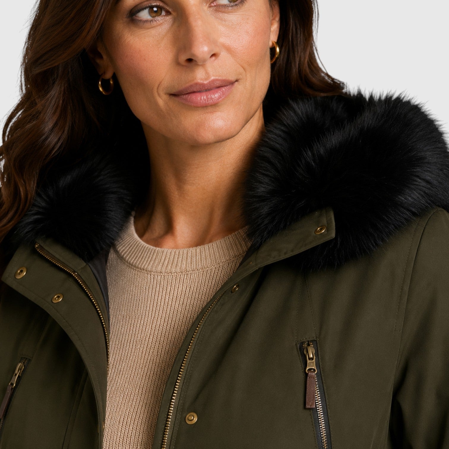 Monvaline | Women’s Warm Hooded Jacket with Zip Front and Pockets