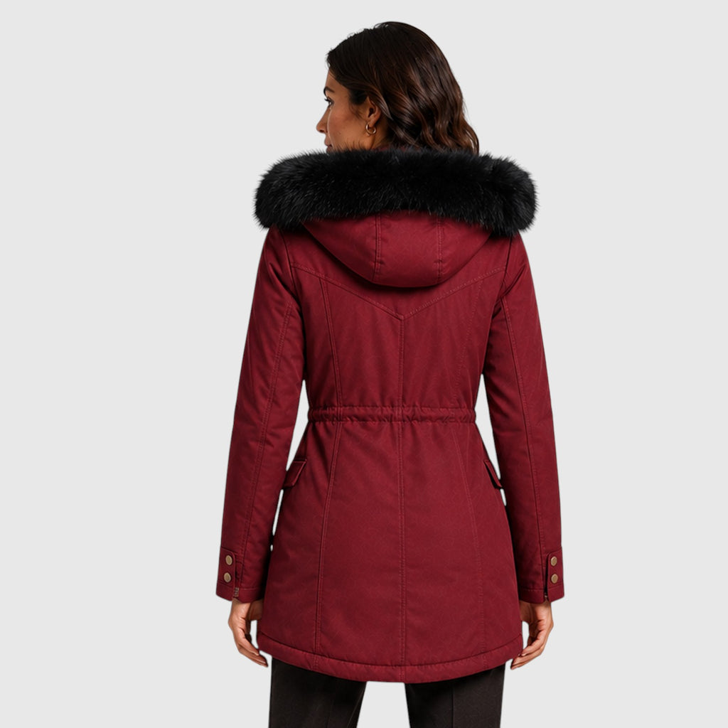 Monvaline | Women’s Warm Hooded Jacket with Zip Front and Pockets