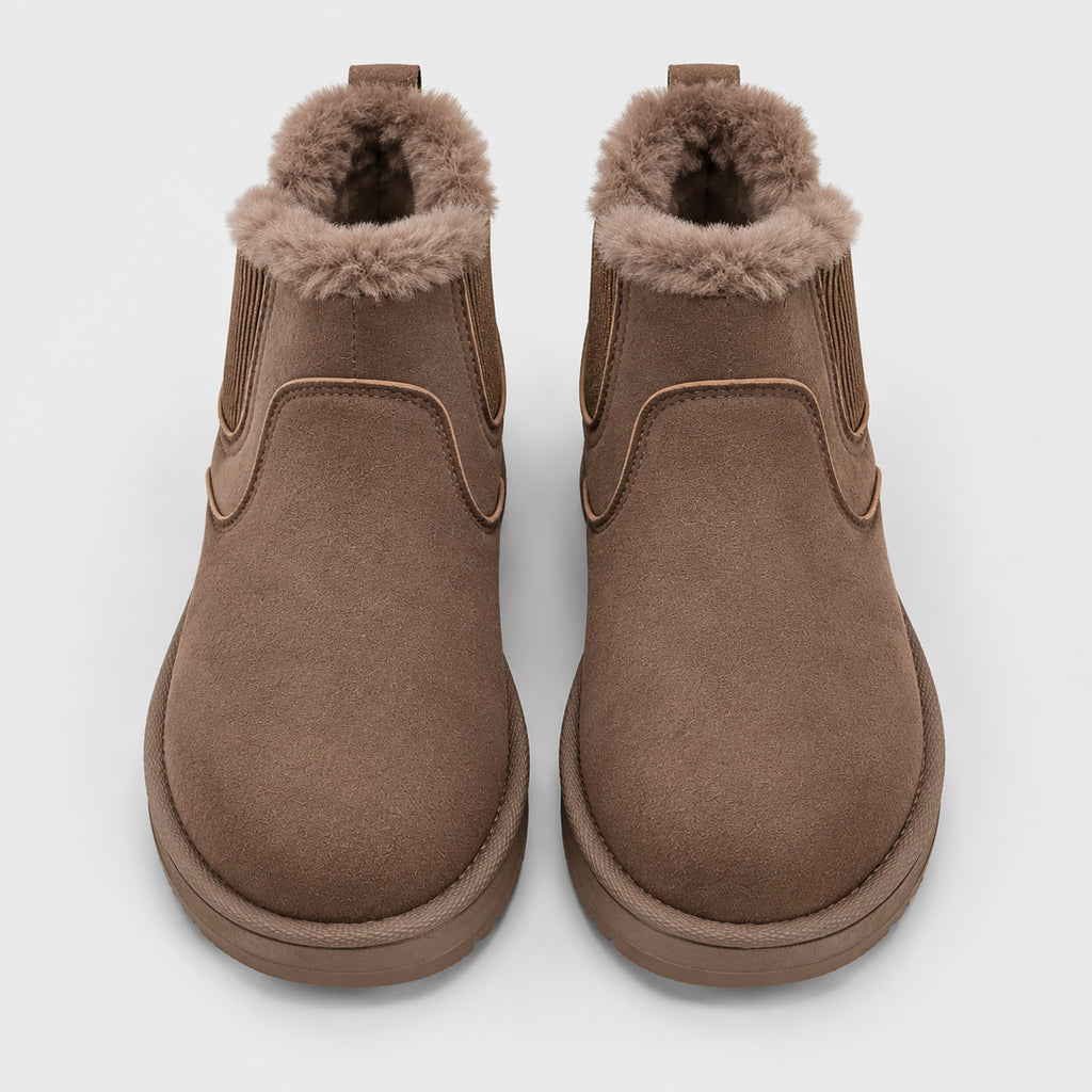 Monvaline | Women’s Warm Winter Boots – Slip-On Ankle Style