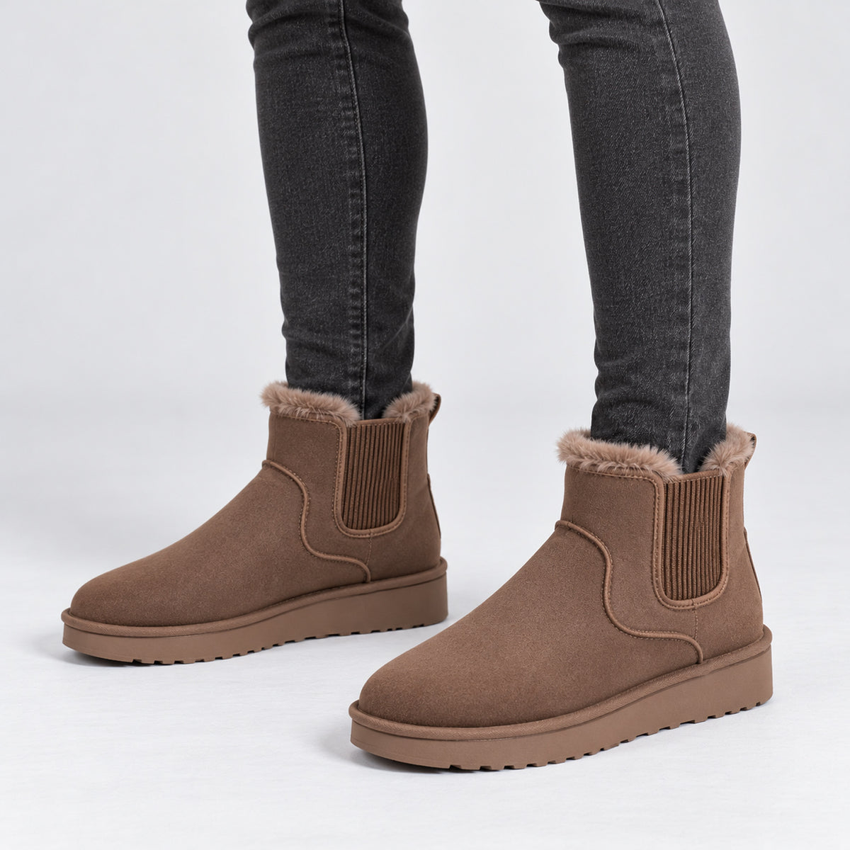Monvaline | Women’s Warm Winter Boots – Slip-On Ankle Style