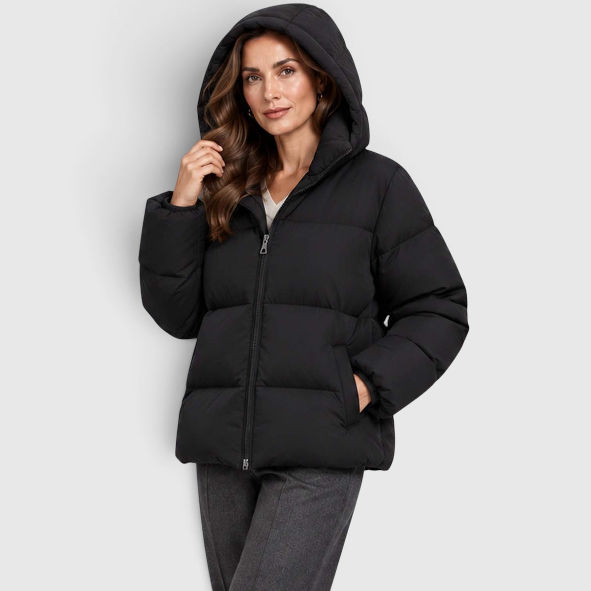 Monvaline | Women’s Warm Winter Jacket - Padded Lined Hooded for Cold Weather