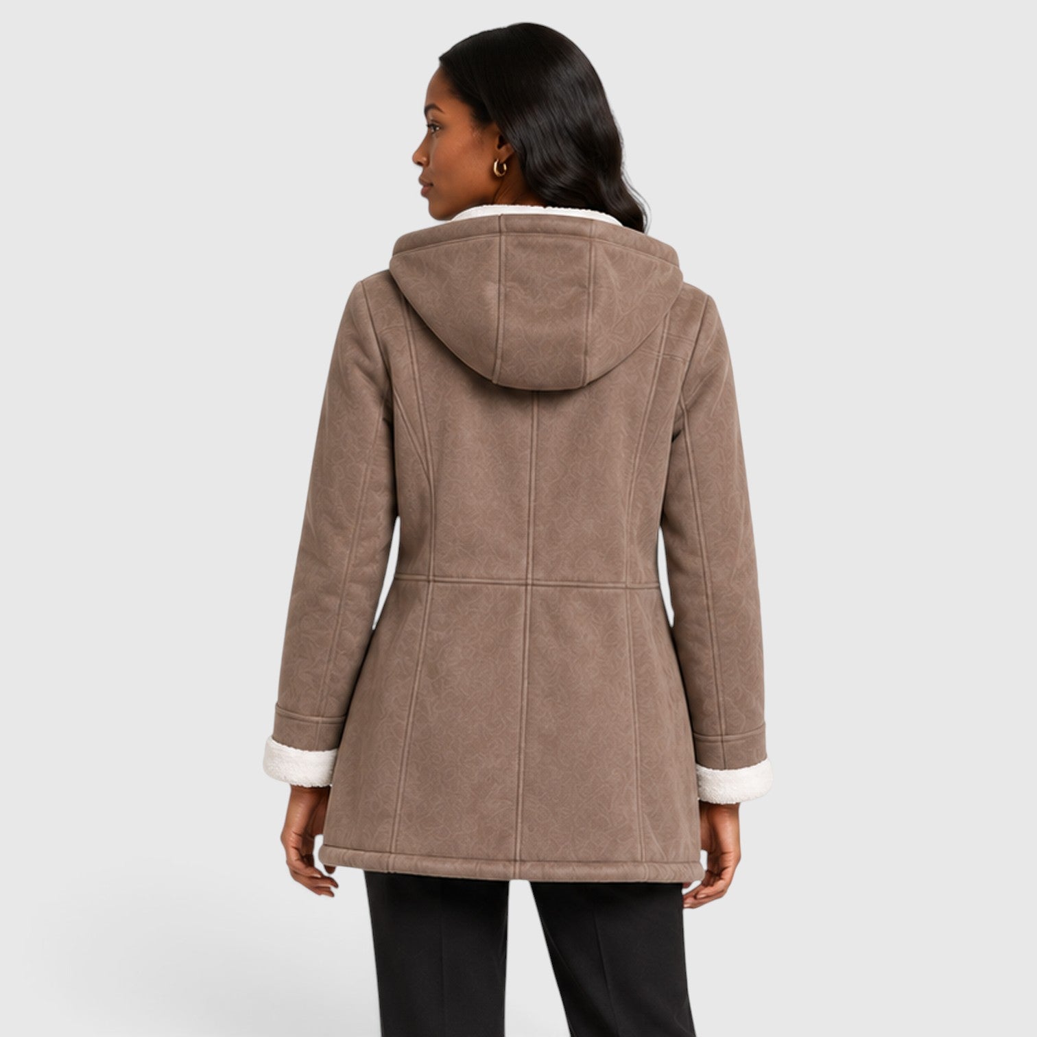 Monvaline | Women’s Warm Winter Toggle Coat with Sherpa Lining and Hood