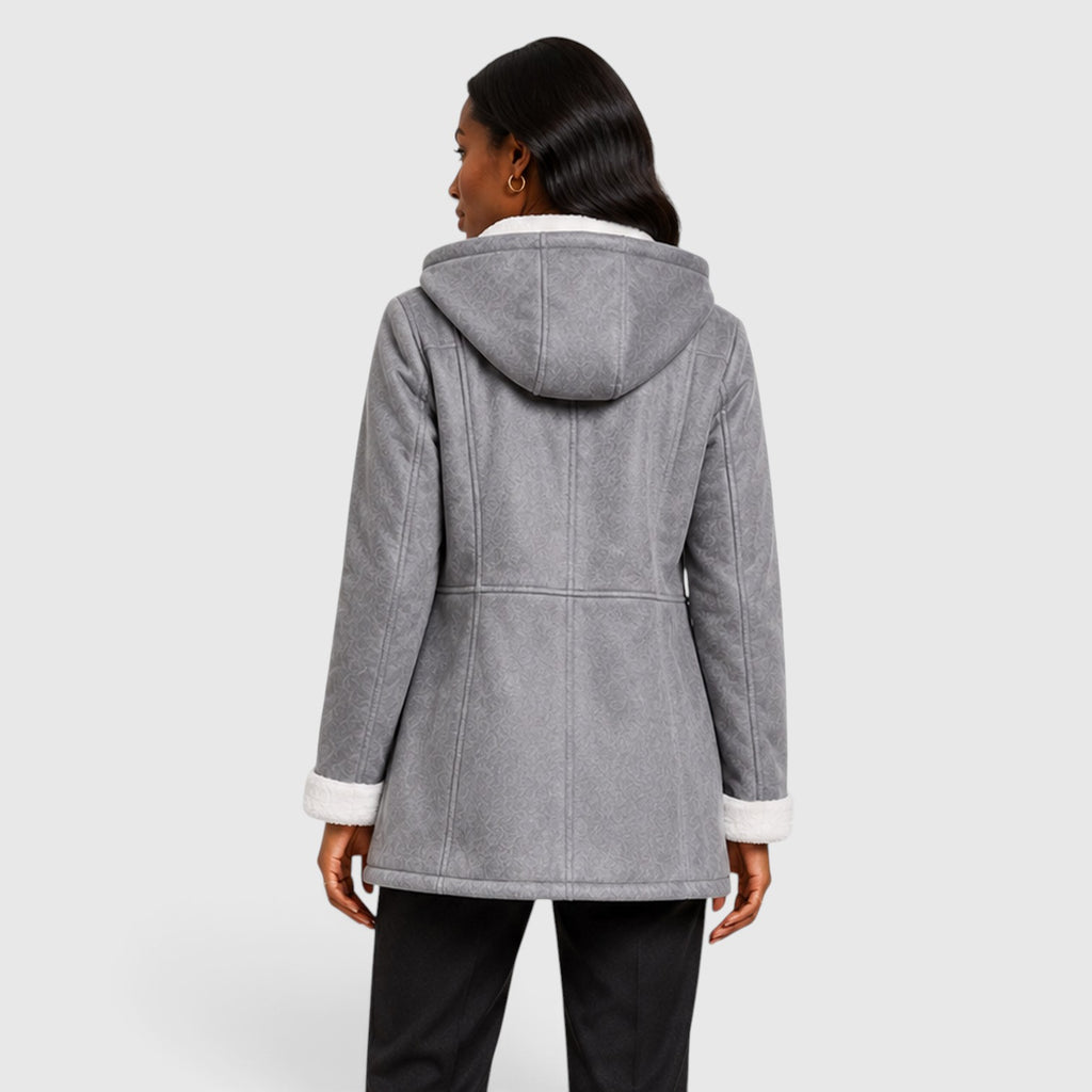 Monvaline | Women’s Warm Winter Toggle Coat with Sherpa Lining and Hood