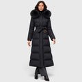 Monvaline | Women's Long Puffer Coat Fur Hood Winter Jacket