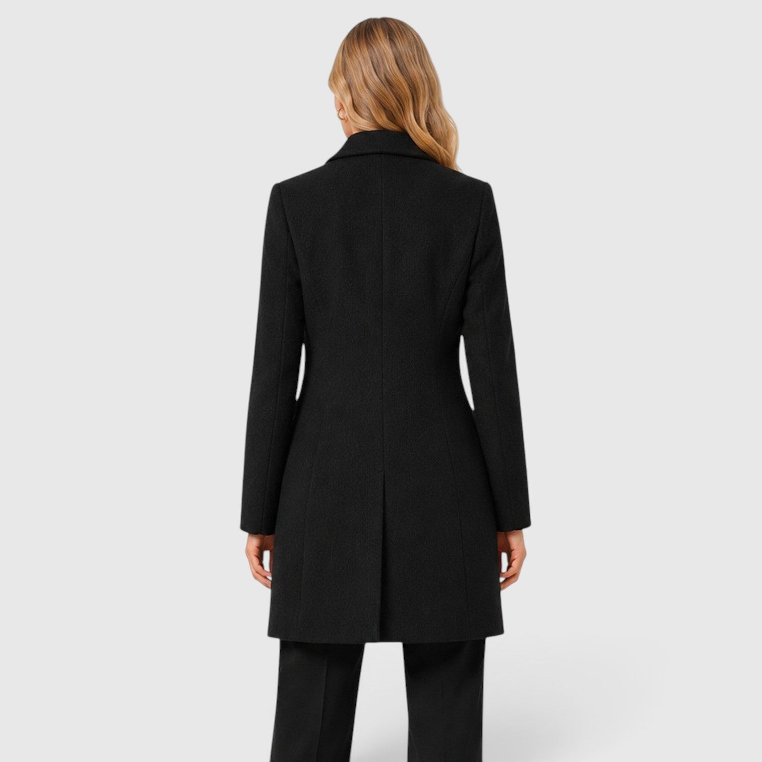 Monvaline | Women’s Wool Blend Winter Coat Classic Lapel Tailored Fit
