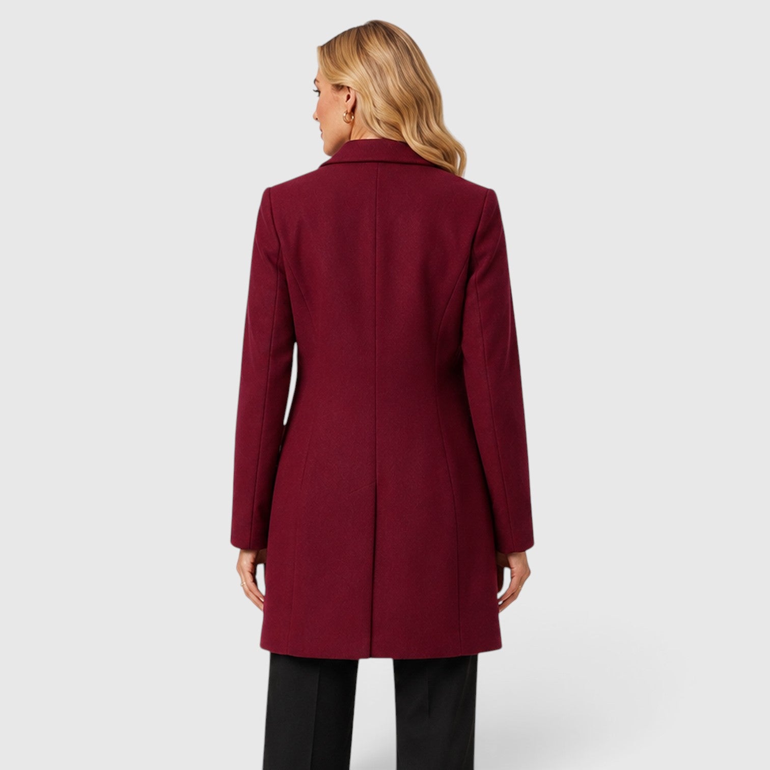 Monvaline | Women’s Wool Blend Winter Coat Classic Lapel Tailored Fit