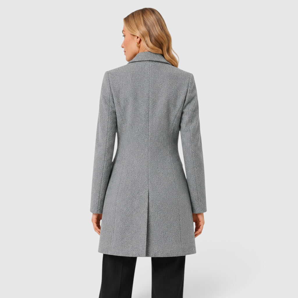 Monvaline | Women’s Wool Blend Winter Coat Classic Lapel Tailored Fit
