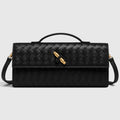 Monvaline | Women’s Woven Clutch Bag – Leather Shoulder Evening Handbag