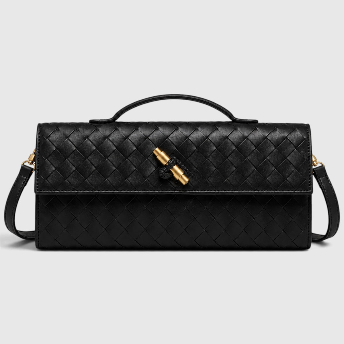 Monvaline | Women’s Woven Clutch Bag – Leather Shoulder Evening Handbag