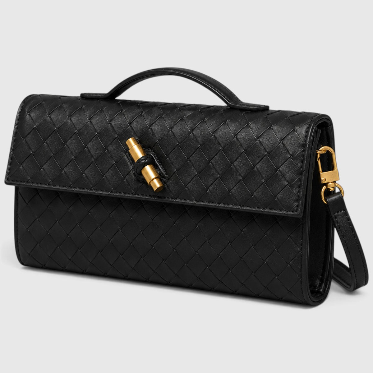 Monvaline | Women’s Woven Clutch Bag – Leather Shoulder Evening Handbag