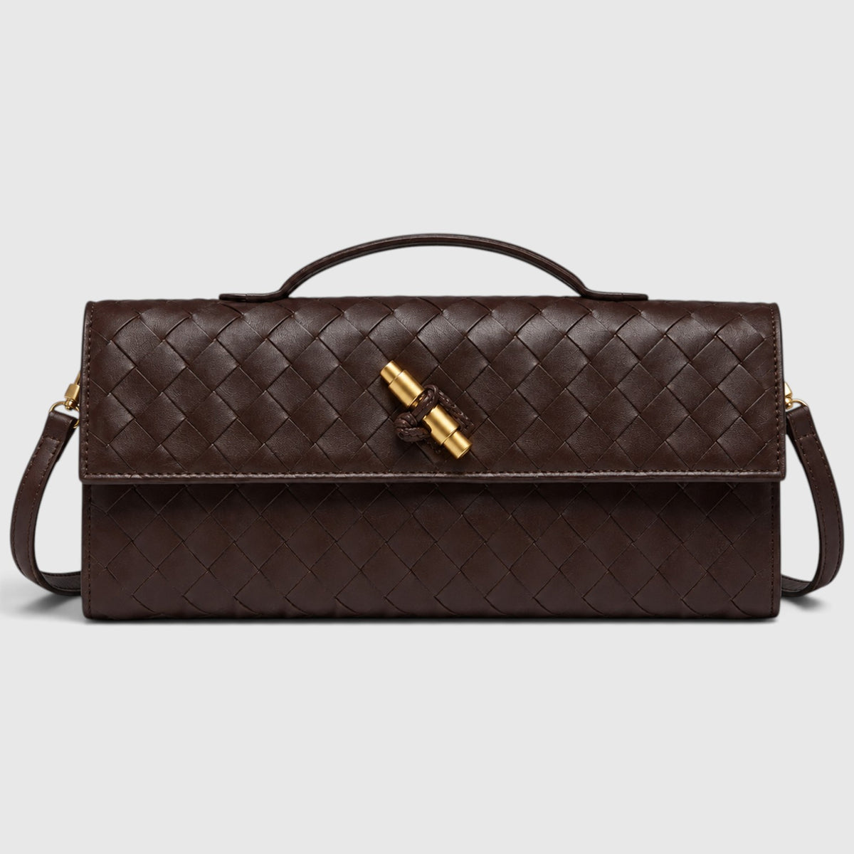 Monvaline | Women’s Woven Clutch Bag – Leather Shoulder Evening Handbag