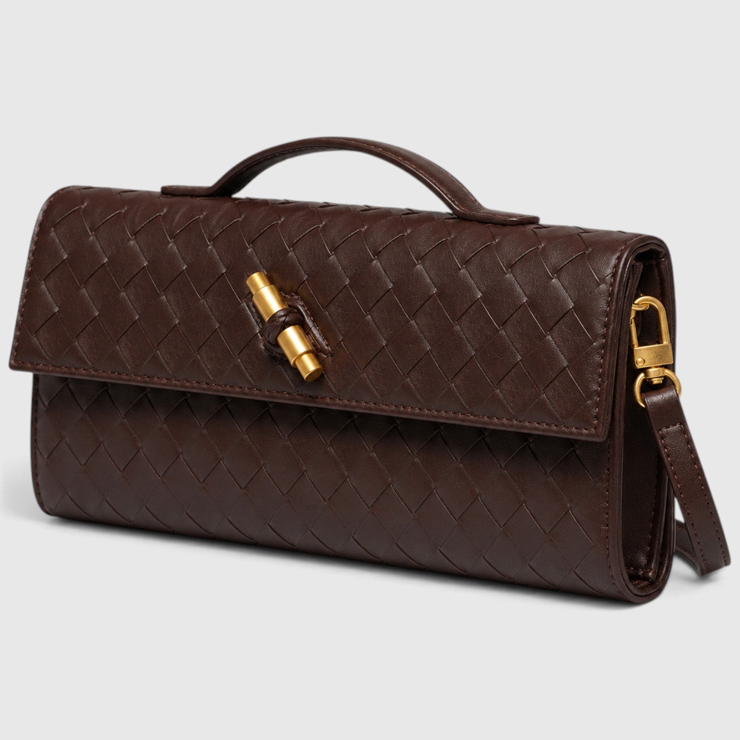 Monvaline | Women’s Woven Clutch Bag – Leather Shoulder Evening Handbag
