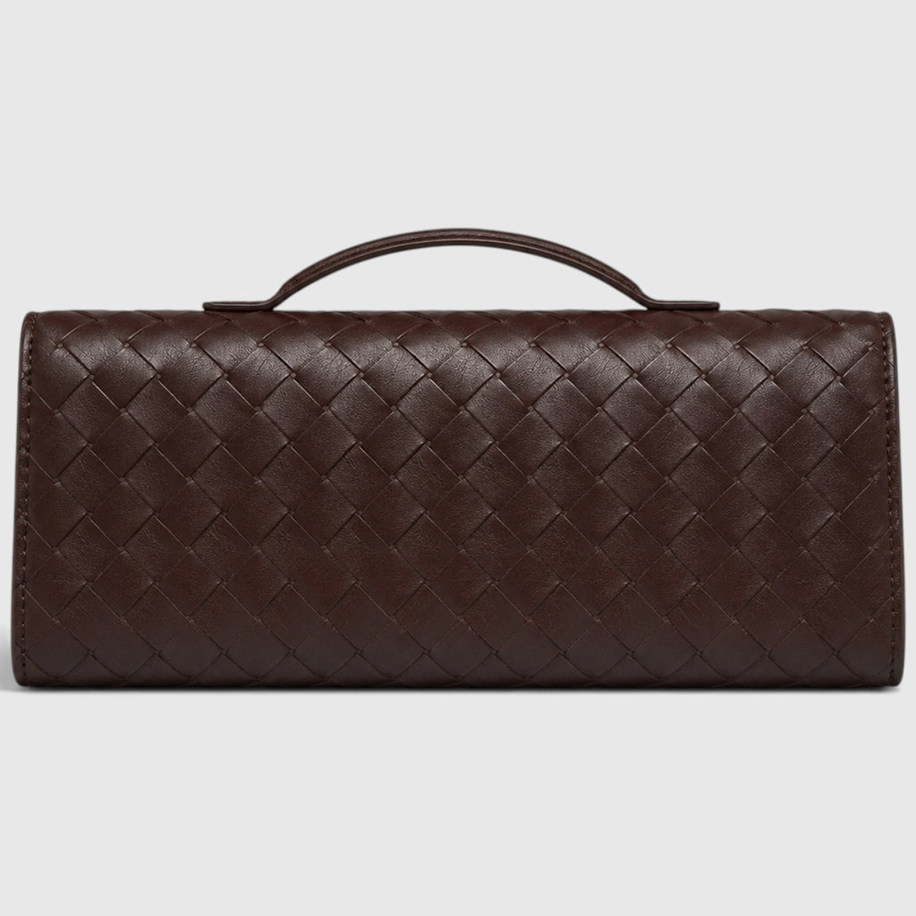 Monvaline | Women’s Woven Clutch Bag – Leather Shoulder Evening Handbag