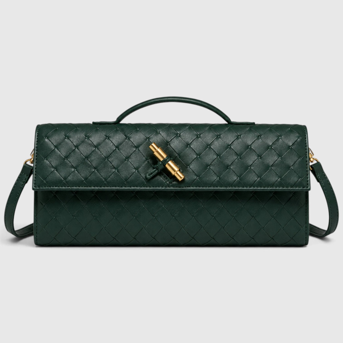 Monvaline | Women’s Woven Clutch Bag – Leather Shoulder Evening Handbag