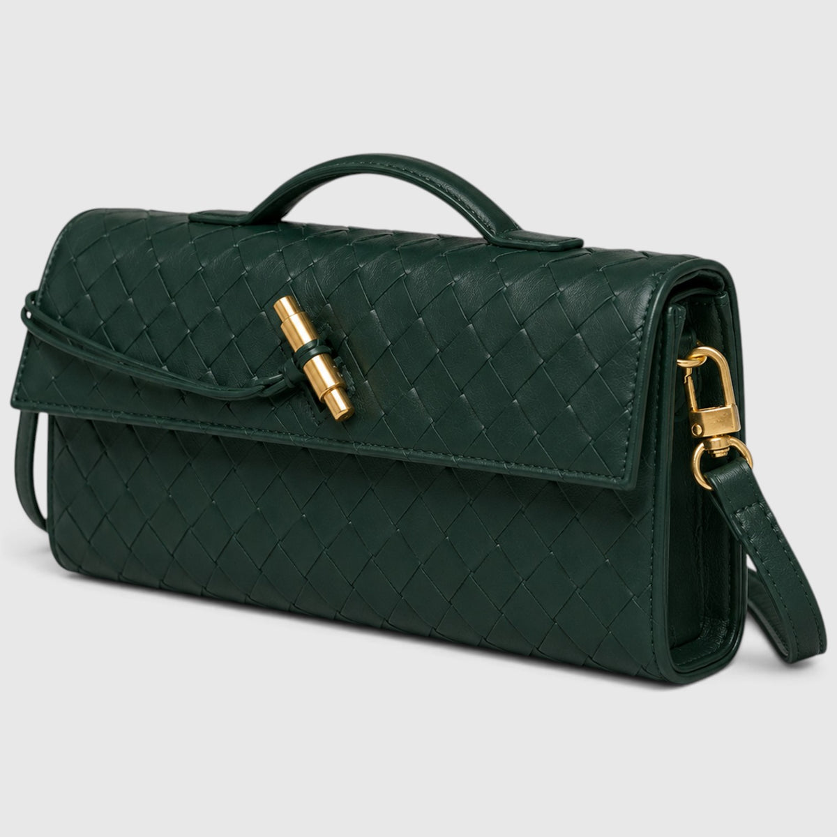 Monvaline | Women’s Woven Clutch Bag – Leather Shoulder Evening Handbag