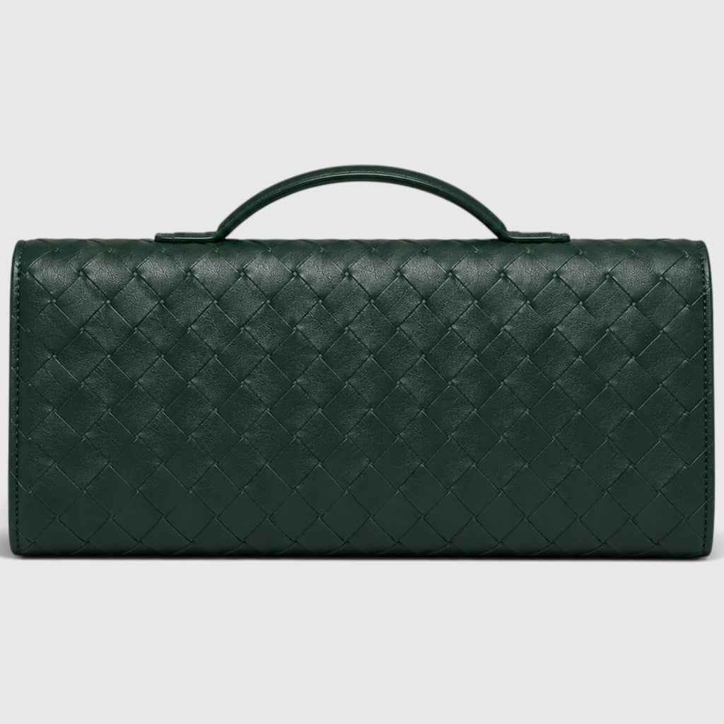 Monvaline | Women’s Woven Clutch Bag – Leather Shoulder Evening Handbag