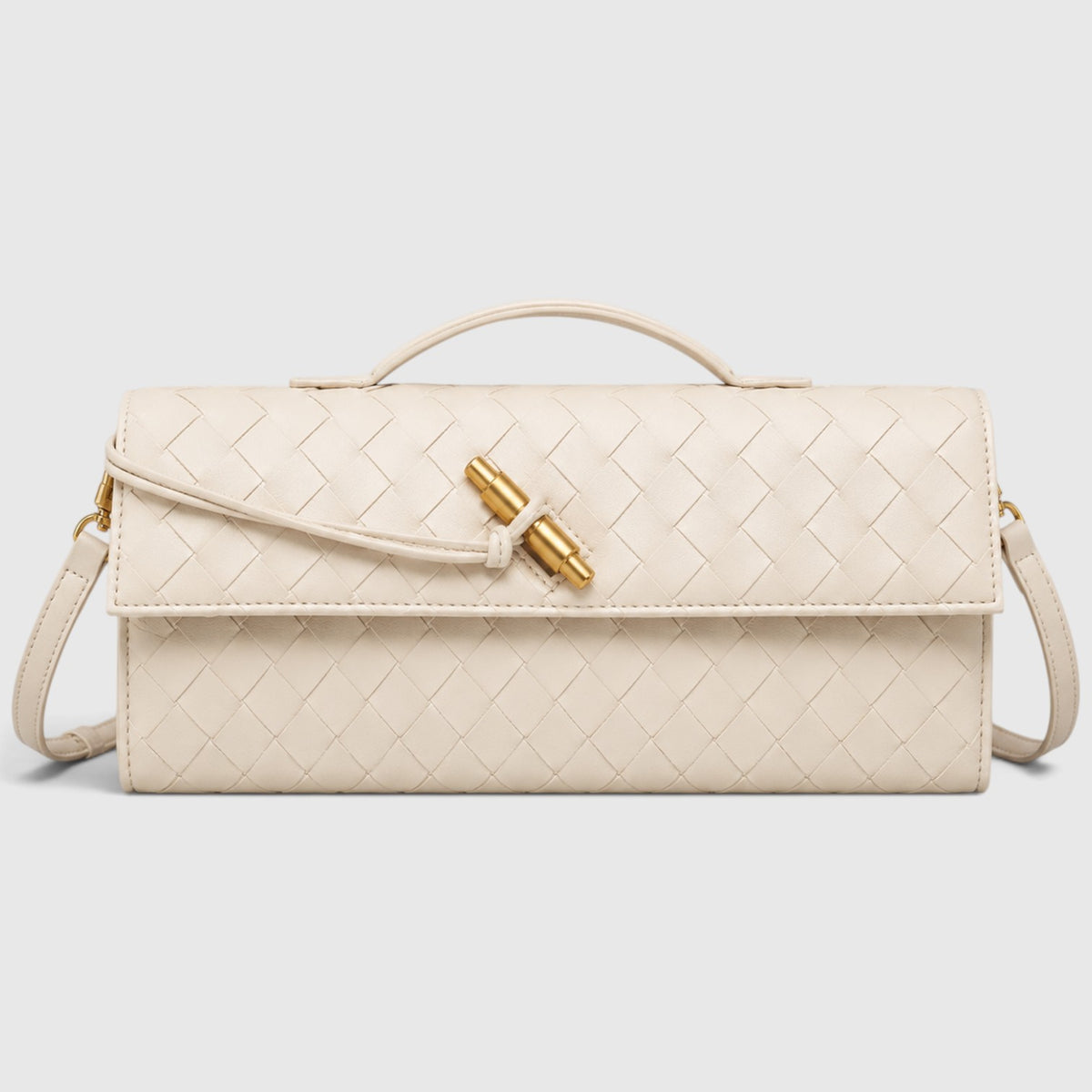 Monvaline | Women’s Woven Clutch Bag – Leather Shoulder Evening Handbag
