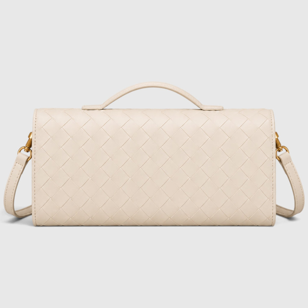 Monvaline | Women’s Woven Clutch Bag – Leather Shoulder Evening Handbag